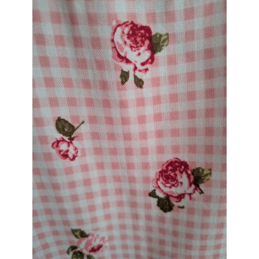 Women's FOREVER 21 Pink & White Gingham Floral Mini Dress, Size L - Picture 4 of 5